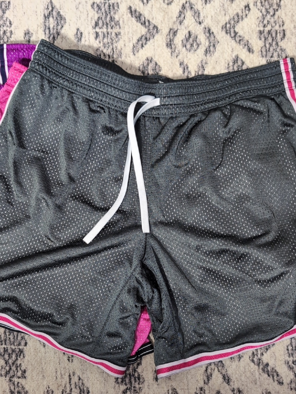 Lot Of 3 Nike  Mesh Athletic Shorts - Purple, Pink, Black, Sz L. - Picture 4 of 6